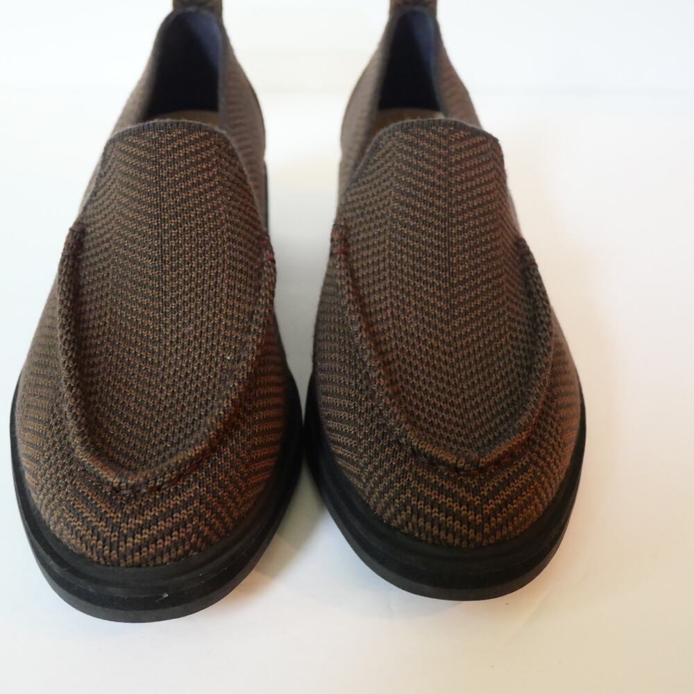 Rothy's Women's 6 Lug Loafer Brown Herringbone Chunky Heel Slip On Shoes NEW - Picture 9 of 13